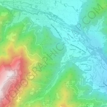 Carte topographique Marchetti, altitude, relief