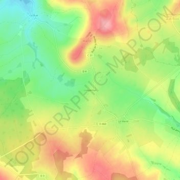 Carte topographique Longeroye, altitude, relief