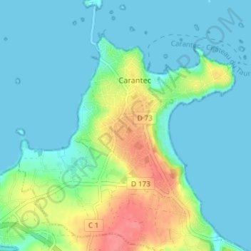 Carte topographique Poullout, altitude, relief