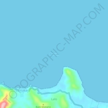 Carte topographique Busak, altitude, relief