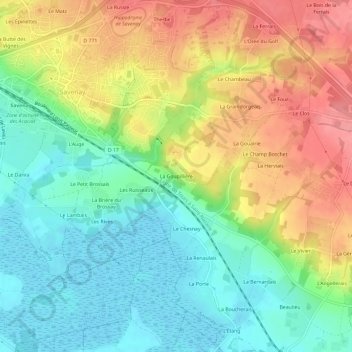 Carte topographique La Goupillière, altitude, relief