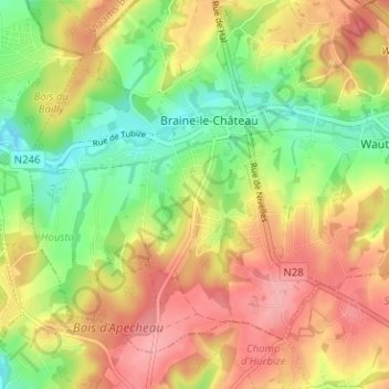 Carte topographique Bel-Air, altitude, relief