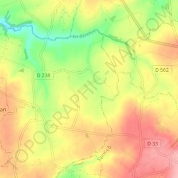 Carte topographique La Groudière, altitude, relief