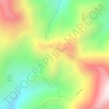 Carte topographique Las Guadas, altitude, relief