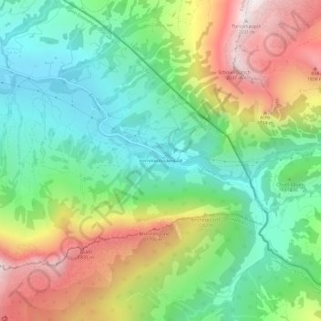 Carte topographique Kemmeribodenbad, altitude, relief
