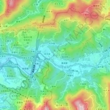 Carte topographique 萬順, altitude, relief