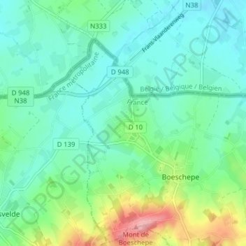Carte topographique Steen Acker, altitude, relief