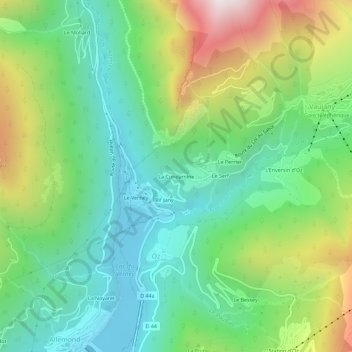 Carte topographique La Condamine, altitude, relief