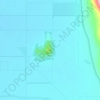 Carte topographique Bacon Hill, altitude, relief