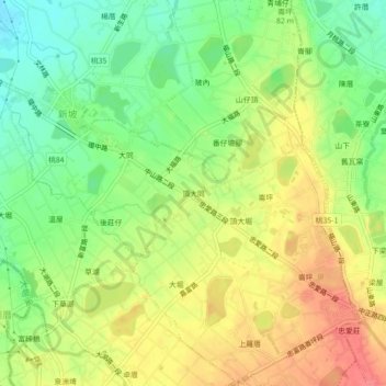 Carte topographique 頂大同, altitude, relief