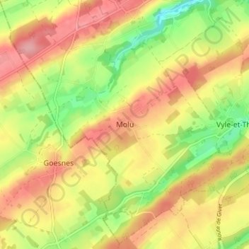 Carte topographique Molu, altitude, relief