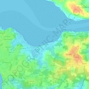 Carte topographique Le Branzais, altitude, relief