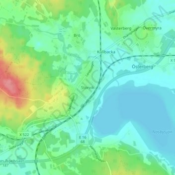 Carte topographique Storvik, altitude, relief