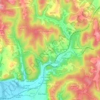 Carte topographique Faye, altitude, relief