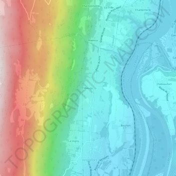 Carte topographique Mieugy, altitude, relief