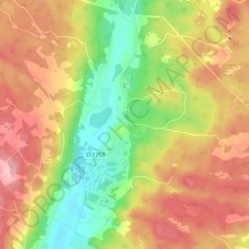 Carte topographique Brandshed, altitude, relief