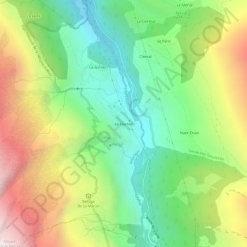 Carte topographique La Savinaz, altitude, relief