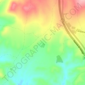 Carte topographique Coracho, altitude, relief
