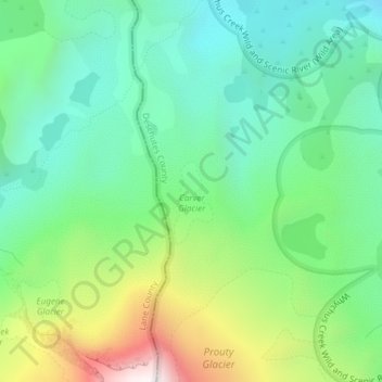 Carte topographique Carver Glacier, altitude, relief