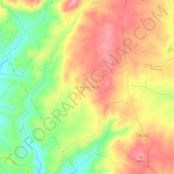 Carte topographique Ninho do Açor, altitude, relief