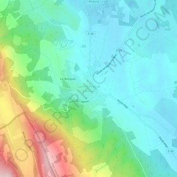 Carte topographique Saint-Christol d'Albion, altitude, relief