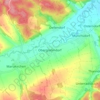 Carte topographique Obergrafendorf, altitude, relief