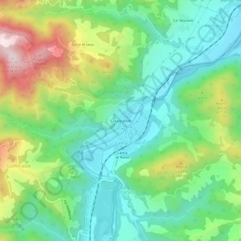 Carte topographique Casagrande, altitude, relief