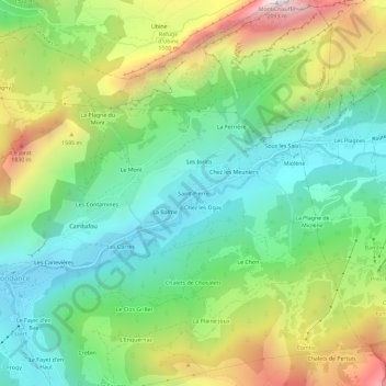 Carte topographique Saint-Pierre, altitude, relief