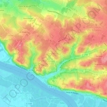 Carte topographique Saint-Amand, altitude, relief