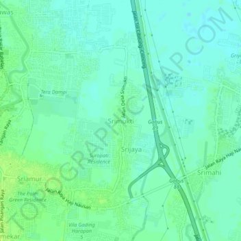 Carte topographique Srimukti, altitude, relief