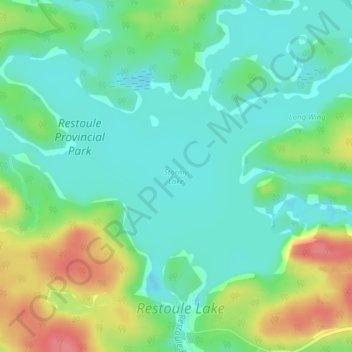 Carte topographique Stormy Lake, altitude, relief