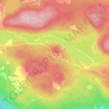 Carte topographique Kölsjön, altitude, relief
