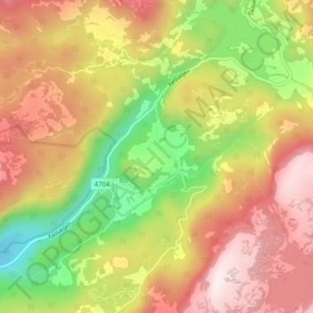 Carte topographique Helgeland, altitude, relief