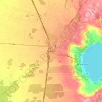 Carte topographique Frutillar, altitude, relief