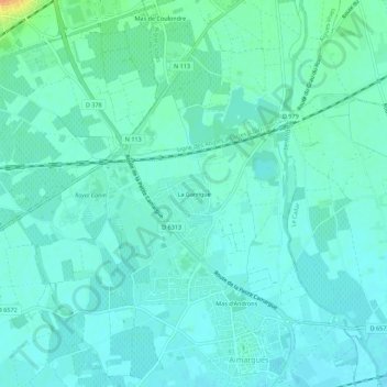 Carte topographique La Garrigue, altitude, relief
