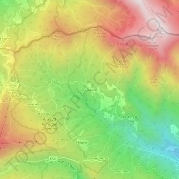 Carte topographique La Secchia, altitude, relief