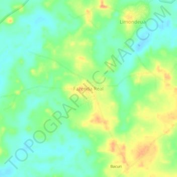 Carte topographique Fazenda Real, altitude, relief