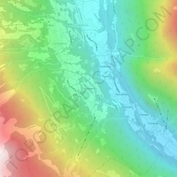 Carte topographique Corzoneso, altitude, relief