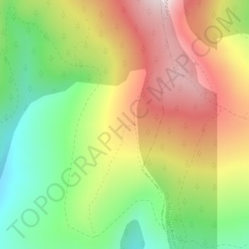 Carte topographique Coracho, altitude, relief