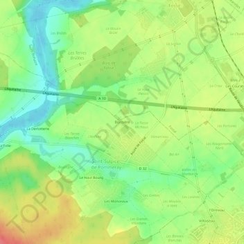 Carte topographique Boissière, altitude, relief