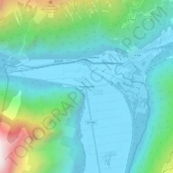 Carte topographique Rochetaillée, altitude, relief