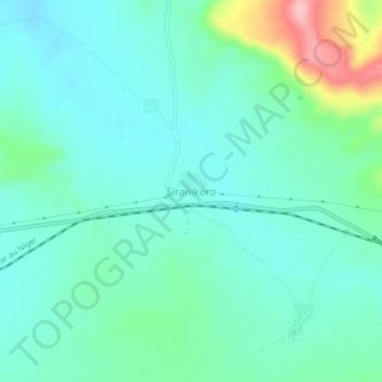 Carte topographique Siranikoro, altitude, relief