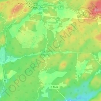 Carte topographique Granbäcken, altitude, relief