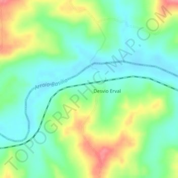 Carte topographique Airosa Galvão, altitude, relief