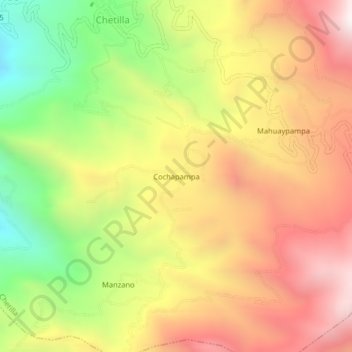 Carte topographique Cochapampa, altitude, relief