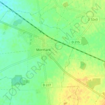 Carte topographique Cité Loheac, altitude, relief