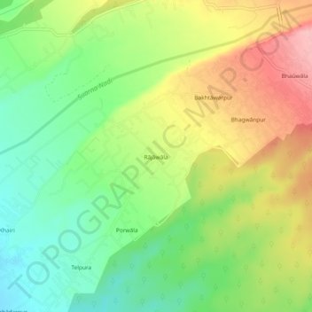 Carte topographique Rājāwāla, altitude, relief