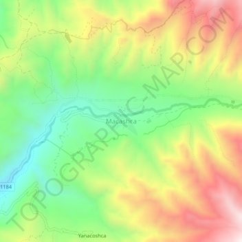 Carte topographique Macashca, altitude, relief