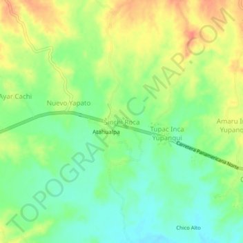 Carte topographique Sinchi Roca, altitude, relief