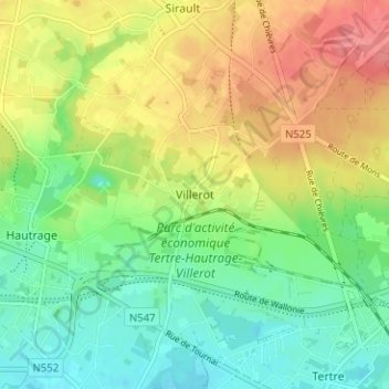 Carte topographique Villerot, altitude, relief